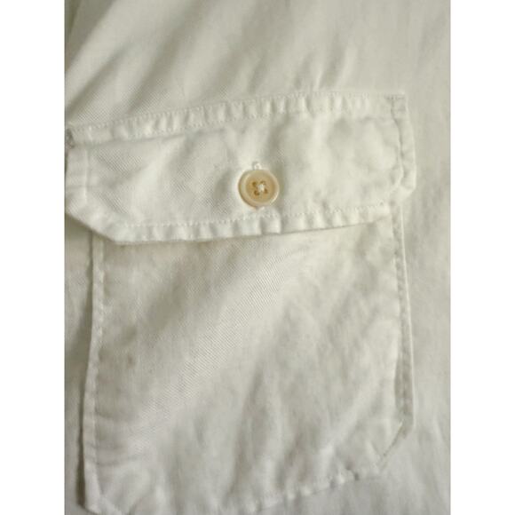 J.Crew | NWT Men's Linen-cotton blend twill workshirt in White | Sz M - Picture 6 of 11